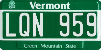 VT license plate LQN959