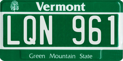 VT license plate LQN961