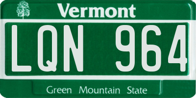 VT license plate LQN964
