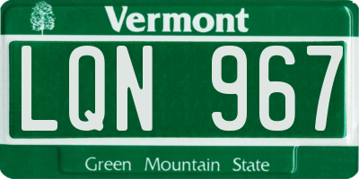 VT license plate LQN967