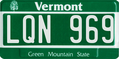 VT license plate LQN969