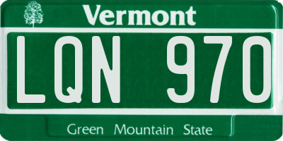 VT license plate LQN970