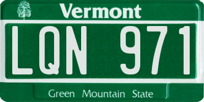VT license plate LQN971