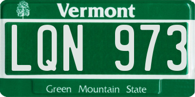 VT license plate LQN973