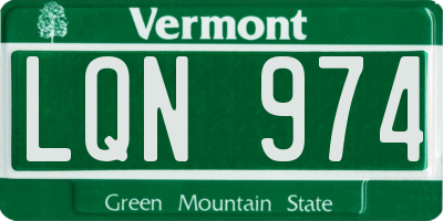 VT license plate LQN974