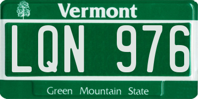 VT license plate LQN976