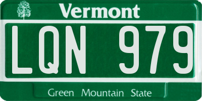 VT license plate LQN979