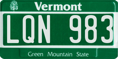 VT license plate LQN983