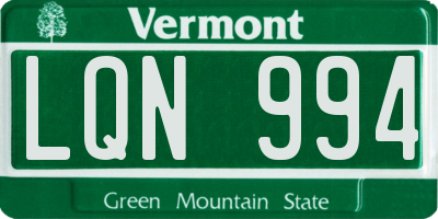 VT license plate LQN994