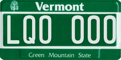VT license plate LQO000