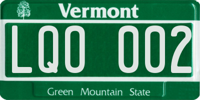 VT license plate LQO002