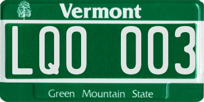 VT license plate LQO003