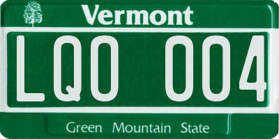VT license plate LQO004