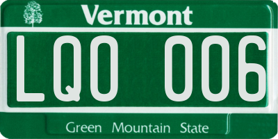 VT license plate LQO006
