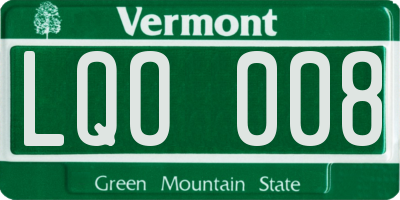 VT license plate LQO008