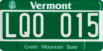VT license plate LQO015
