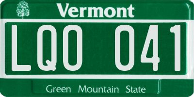 VT license plate LQO041