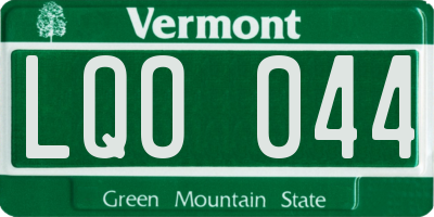 VT license plate LQO044