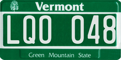 VT license plate LQO048