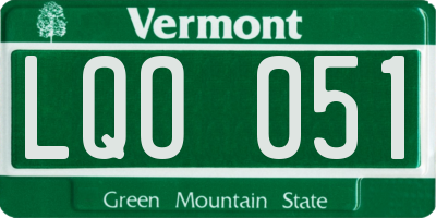 VT license plate LQO051