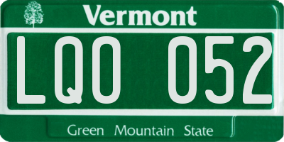 VT license plate LQO052