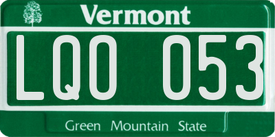 VT license plate LQO053