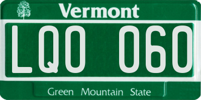 VT license plate LQO060