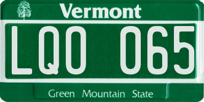 VT license plate LQO065