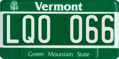 VT license plate LQO066