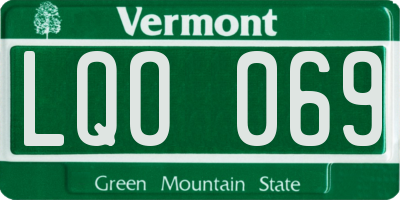 VT license plate LQO069
