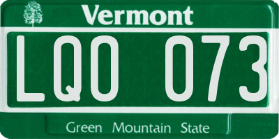 VT license plate LQO073