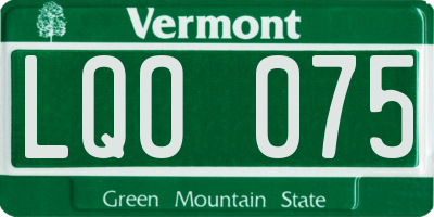 VT license plate LQO075