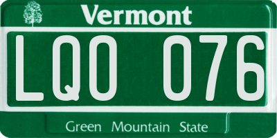 VT license plate LQO076
