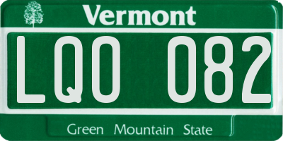 VT license plate LQO082
