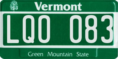 VT license plate LQO083
