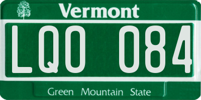 VT license plate LQO084