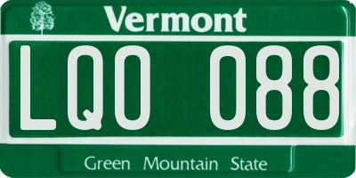 VT license plate LQO088
