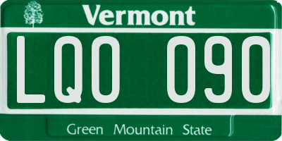 VT license plate LQO090