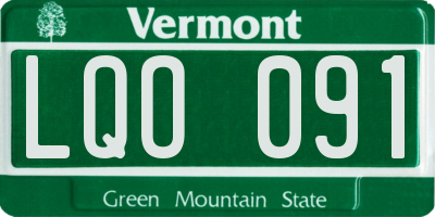 VT license plate LQO091