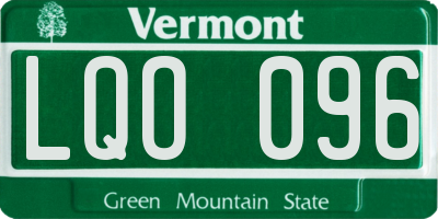 VT license plate LQO096