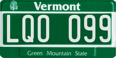 VT license plate LQO099