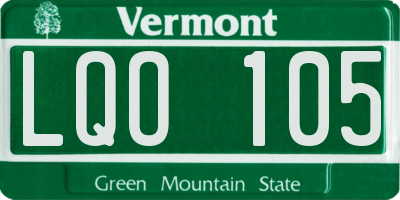 VT license plate LQO105