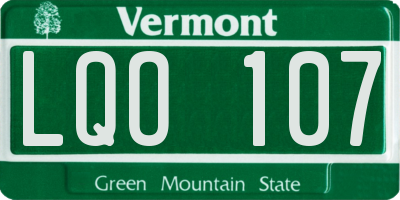 VT license plate LQO107