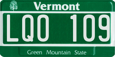 VT license plate LQO109