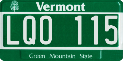 VT license plate LQO115