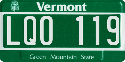 VT license plate LQO119