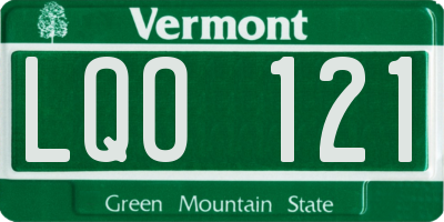 VT license plate LQO121