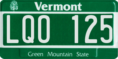 VT license plate LQO125