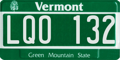VT license plate LQO132