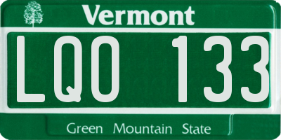VT license plate LQO133